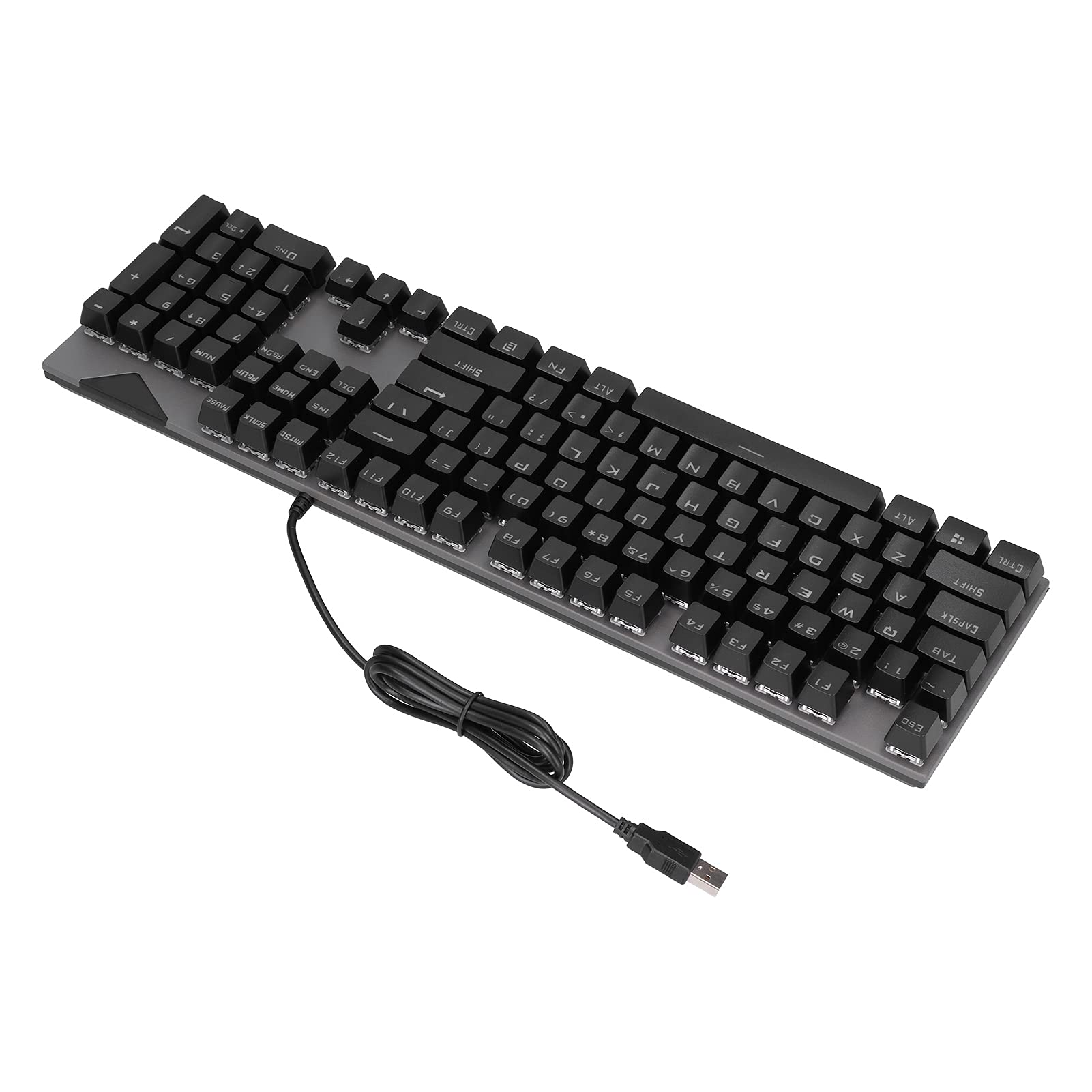 RGB Mechanical Gaming Keyboard, LED Backlit Wired Keyboard with Blue Switches, Anti-Ghosting 104 Keys, Durable Ergonomic Silent Keyboard for PC Gamer, Desktop, for PS4/5