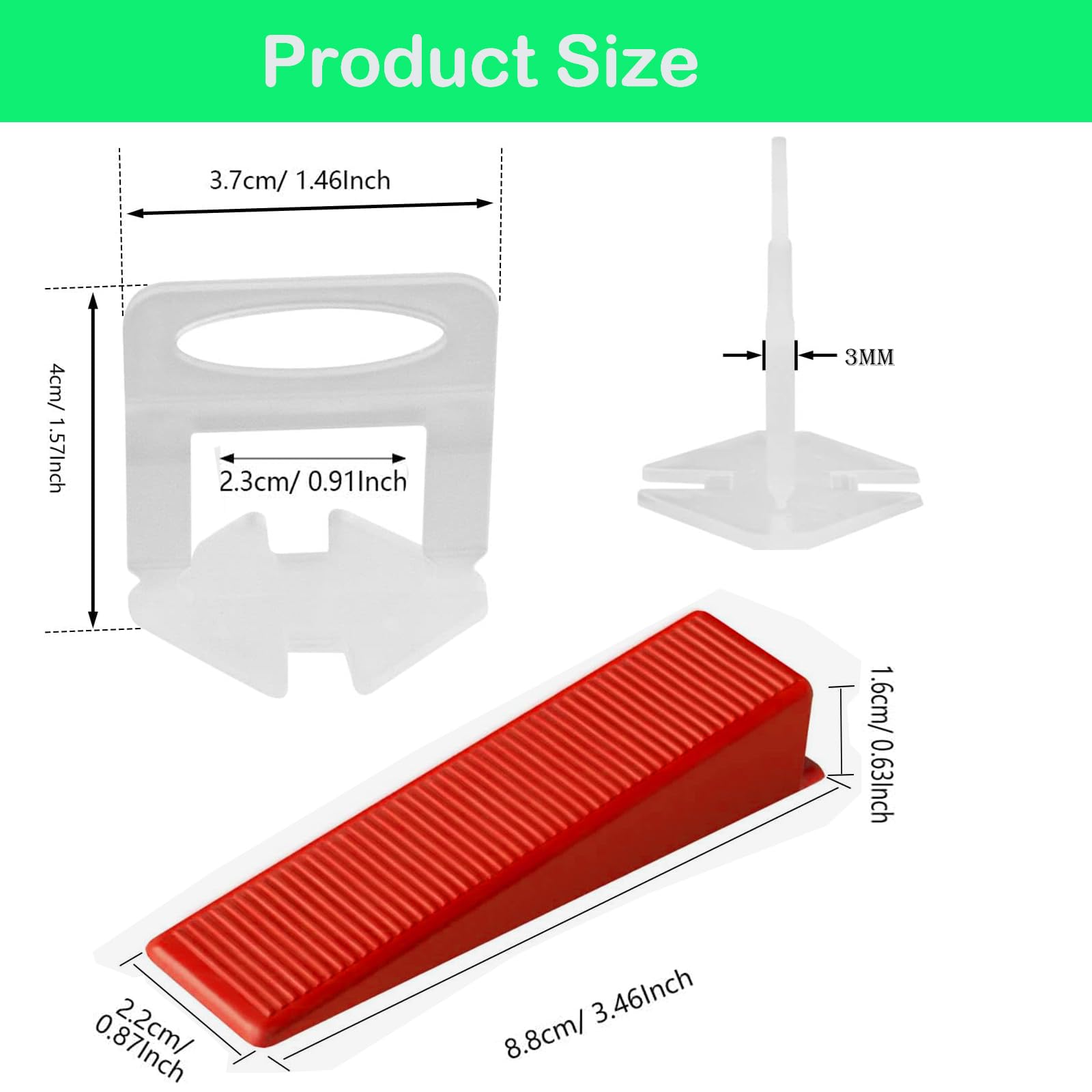 Set di 601 sistemi di livellamento per piastrelle, 3 mm – 400 linguette + 200 cunei + 1 pinza professionale – per piastrelle da parete/pavimenti, supporto per piastrelle con larghezza delle fughe