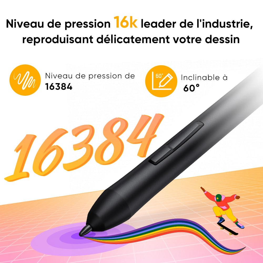 XPPen Deco 640 Tablette Graphique 16K Niveaux de Pression 6x4 Pouces