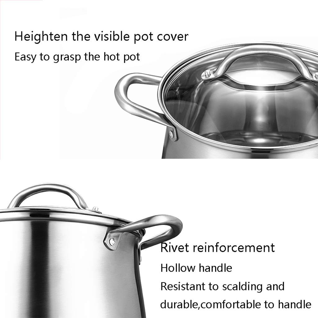 Cuit-vapeur Inox 2 étages 18cm - Compatible Induction - Avec Couvercle Verre Et Poignées Anti-chaleur