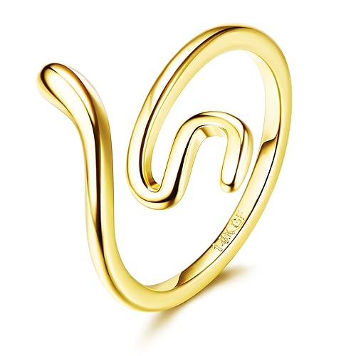 FASACCO 14k Gold Fillled Toe Rings for Women Hug CZ Triple Moonstone Snake Knot Simple Band Toe Rings Adjustable Toe Rings - snake