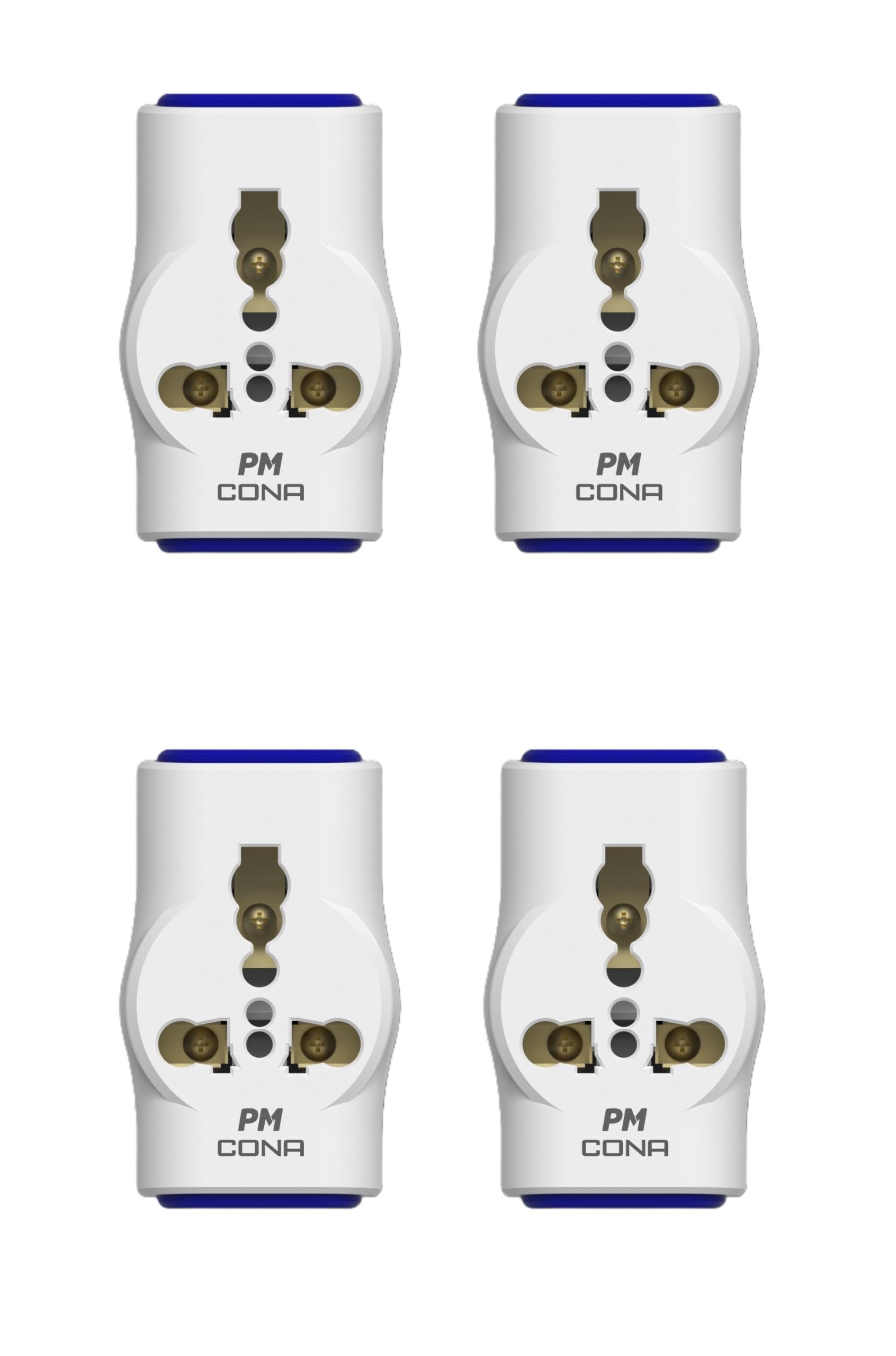pm cona universal multi plug adapter, 6-16a, (1996) white, pack of 4