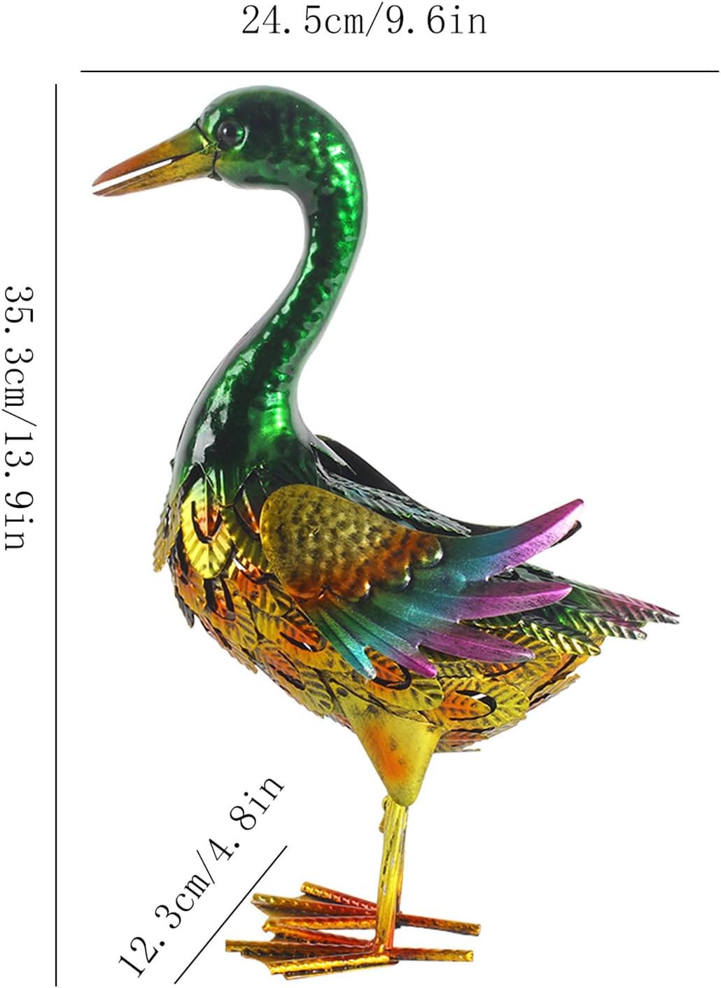 Lifelike Duck Garden Statue,Funny Metal Duck Art,Indoor Outdoor Decorative Animals Statue for Home Garden Yard Patio Lawn,Realistic Mallard Sculpture,Farmhouse Gifts for Mom