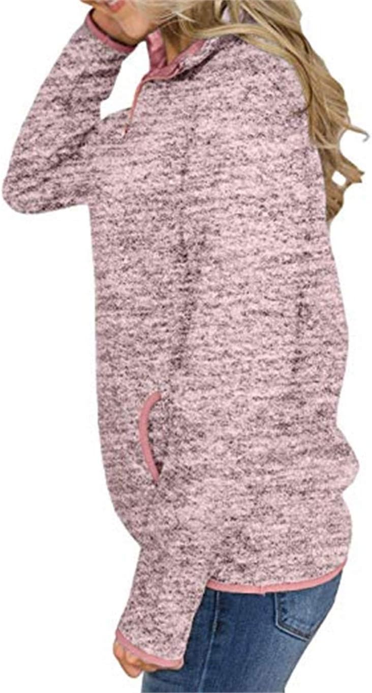Artfish Women's Women Quarter Zip Casual Pullovers Lightweight Fleece Sweatshirts with Pockets - Image 2
