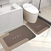 Vista 14 de Housego Juego de 3 tapetes mágicos de baño absorbentes, alfombras de piso de secado rápido, antideslizantes, con parte trasera de goma para baño