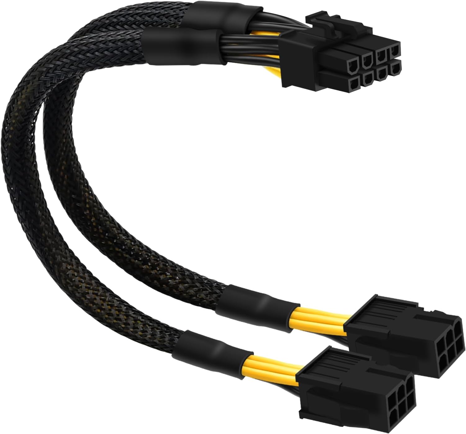 COMeap 6 Pin to 8 Pin GPU Adapter, Dual 6 Pin Female to 8 Pin Male GPU Power Sleeved Cable 9.5-inch(24cm)