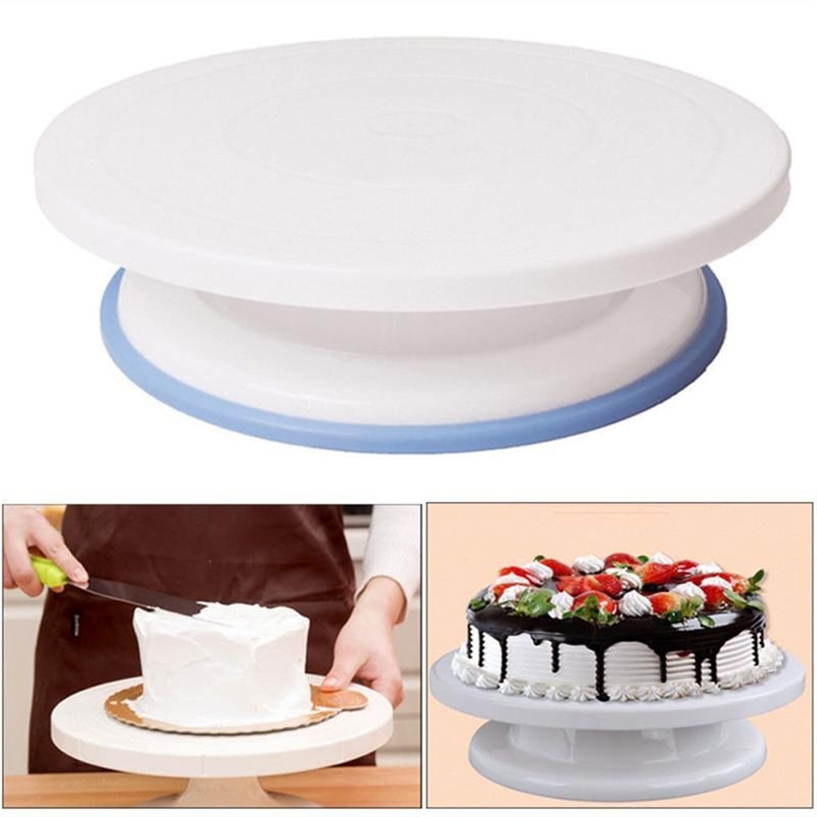 Piatto Girevole per Torte 6pcs / Set 10 pouces Stand de gâteau Craft Turntable Ensemble Plate-forme Plaque tournante Plaque tournante Revolving Cake Cuisine Outils de décoration Plateau Tournant de Gâ