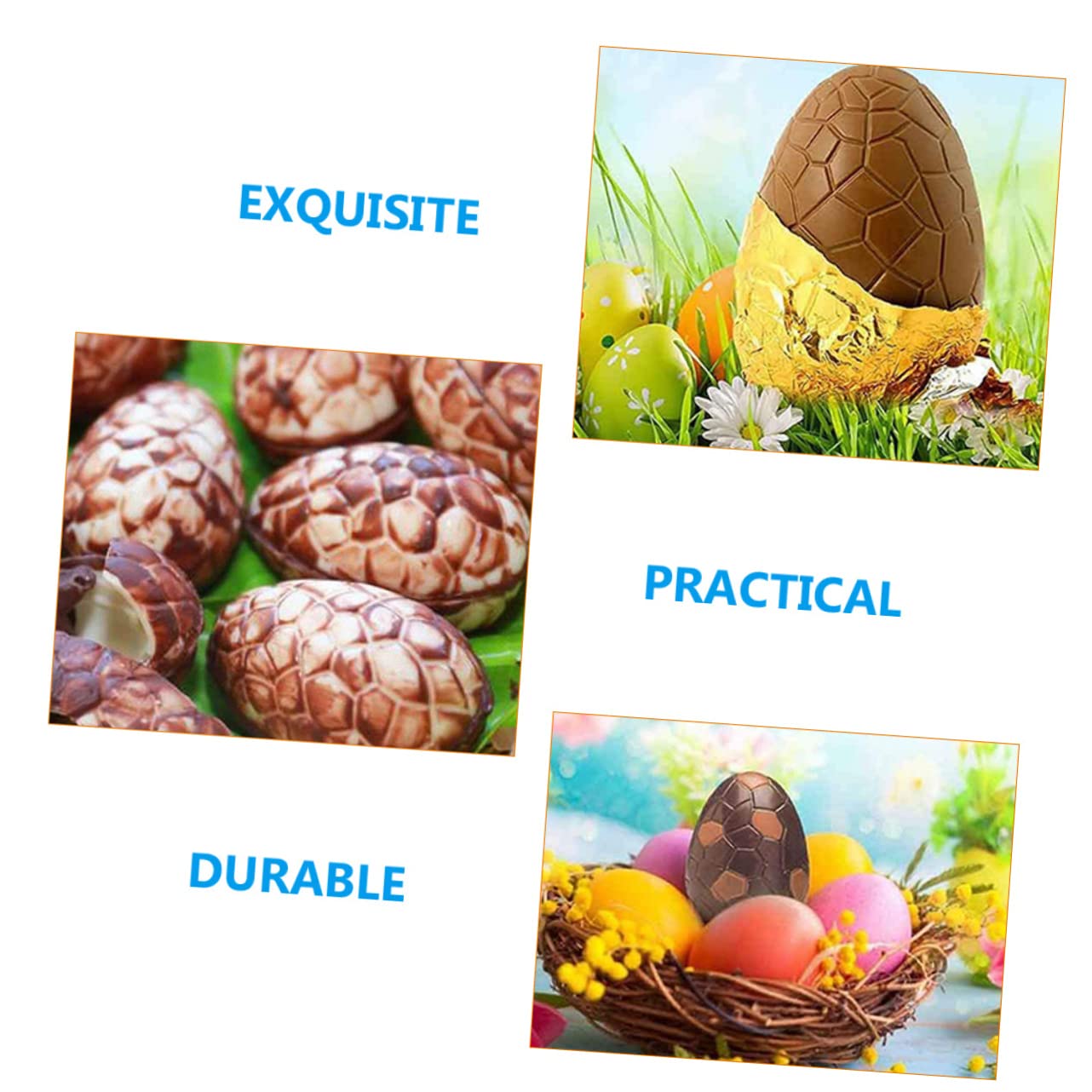 Alipis 12 Ensembles moule à chocolat double tasse œufs moule à bonbons transparent easter pâques à pâtisserie s à oeufs de coulée d'oeufs de dinosaure Acrylique