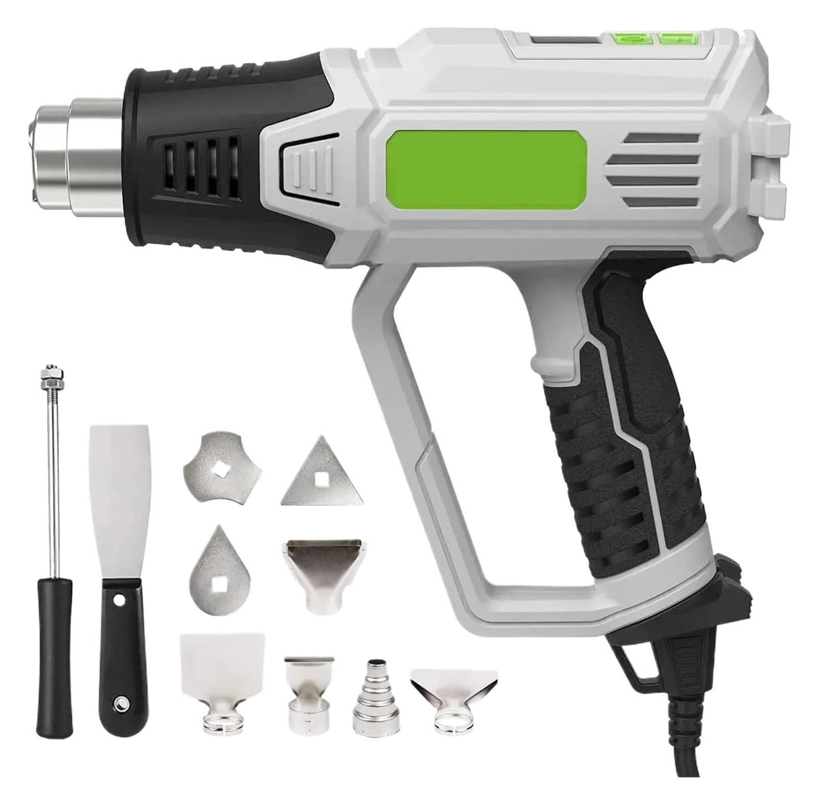 Pistolet Na Gorącą Wiatrówkę Z Wyświetlaczem LCD Regulowana Temperatura Opalarka Dmuchawa Termiczna Folia Termokurczliwa 5 Dyszami Wysoka Moc Suszenie Budowlane Silnik O Wysokiej WydajnośCi