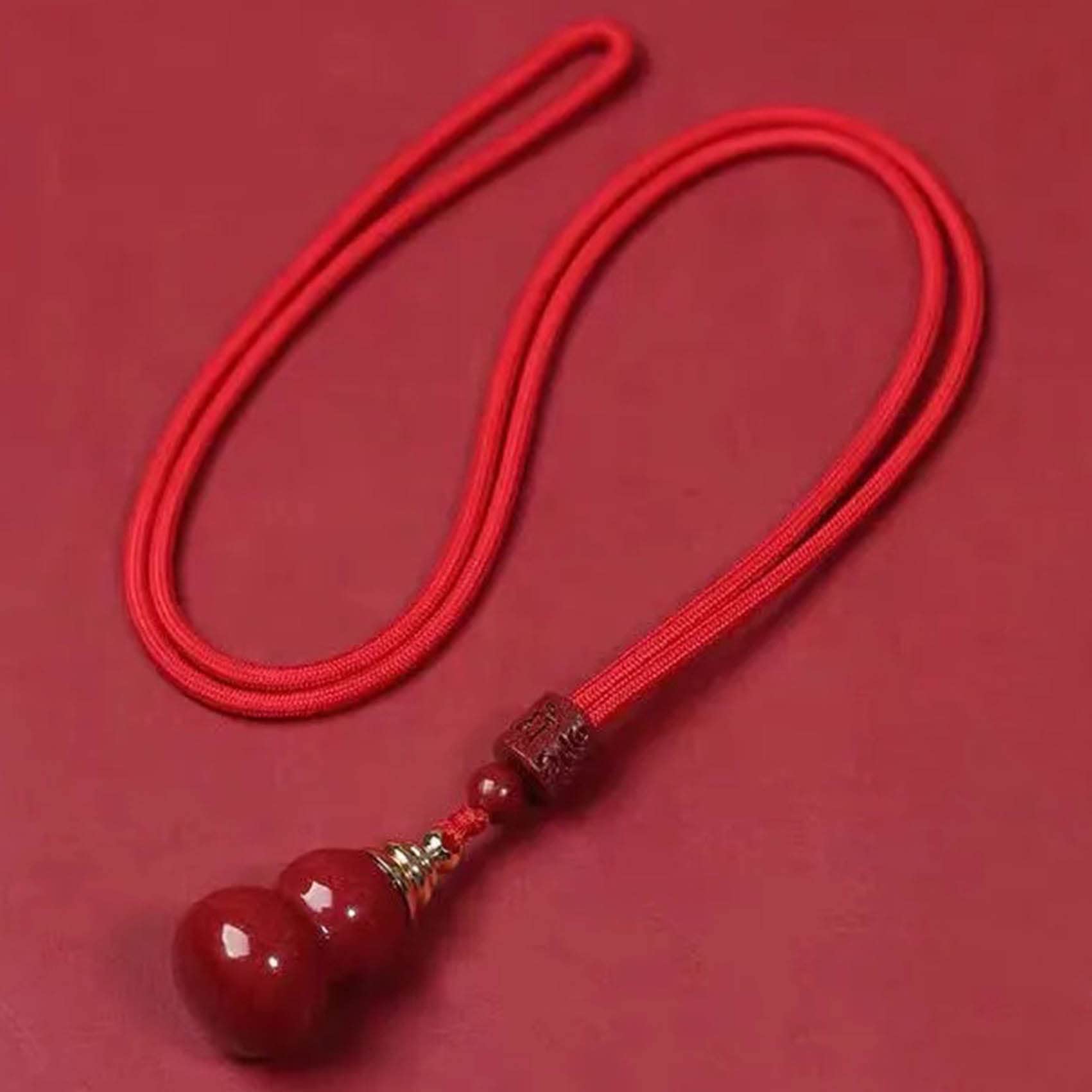 ESBANT Feng Shui Necklace Cinnabar Crystal Necklace Wu Lou Pendant Red String Necklace Wealth Amulet Good Luck Necklace Chakra Stones Crystal Quartz Necklace for Women Men,Red wu Lou Color : Red Wu