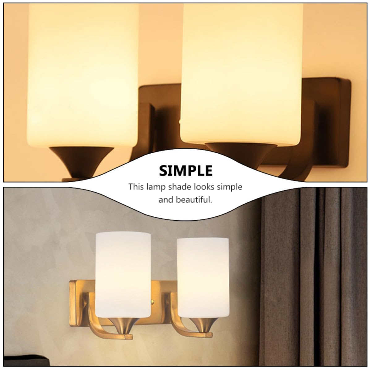 DECHOUS Pantalla de Lámpara Colgante Cilíndrica de Vidrio Blanco E27 para Lámpara de Pie y Pared, Pack de 2 Piezas Tono Relajante y Diseño Moderno