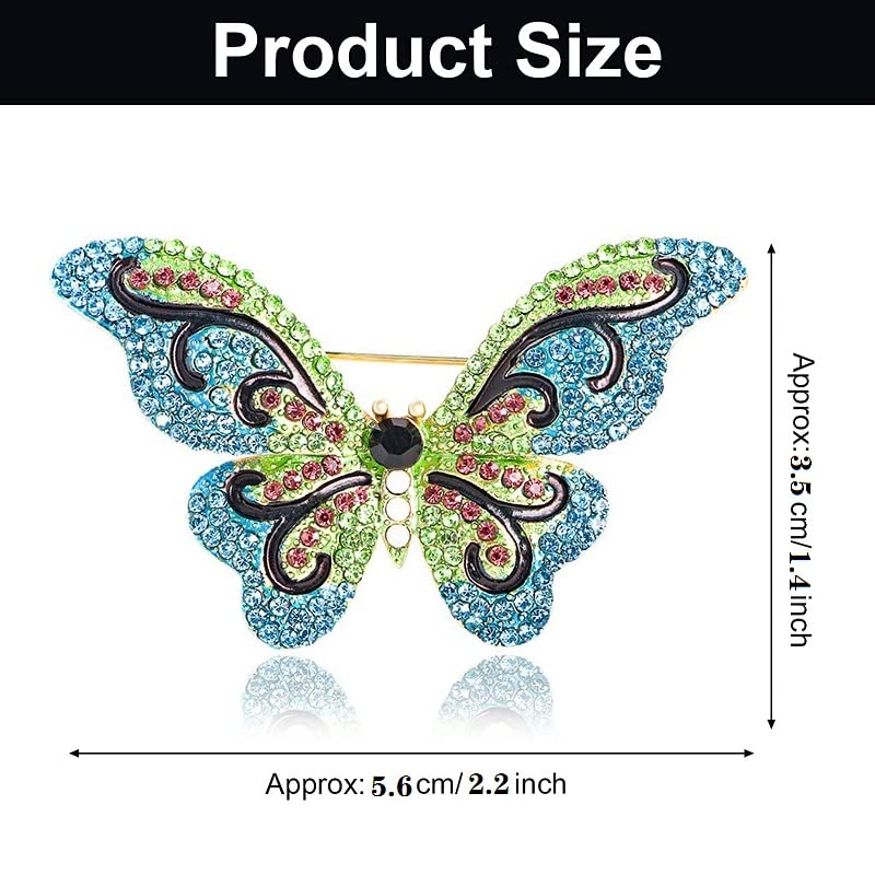 Image of Variety Styles Butterfly Brooch - Multi-Color Rhinestone Crystal Brooch Pin Cute Butterfly Shape Corsages Brooches Decoration Gift for Women