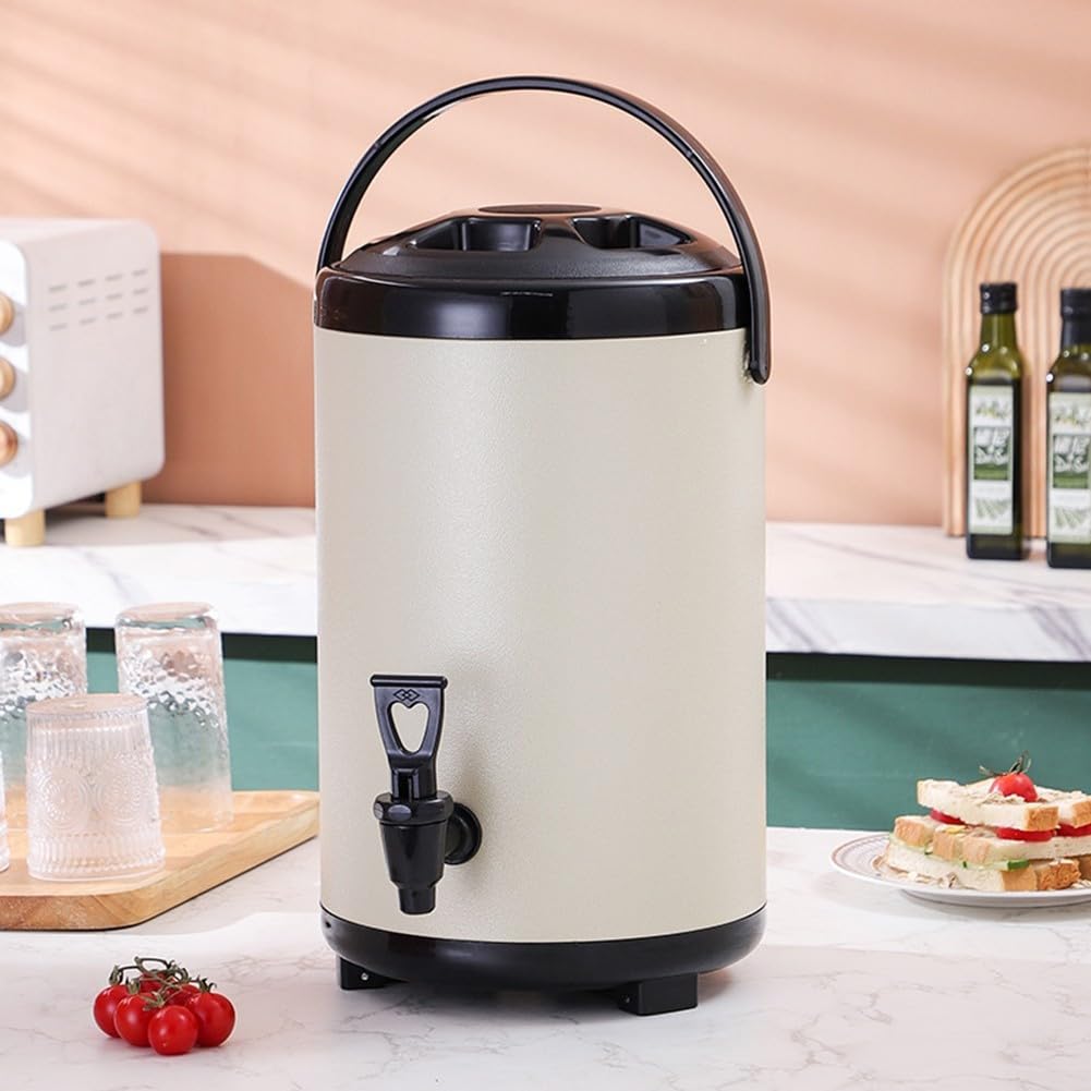 HpLive Récipient isotherme pour boissons en plein air, camping, pique-nique, double paroi avec robinet (10 l, vert)