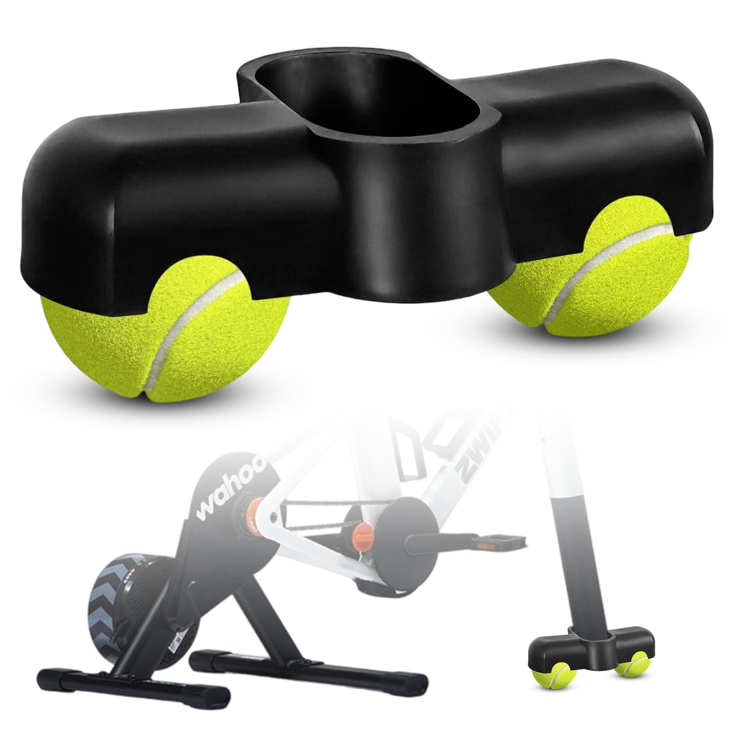 1 adattatore Rocker Plate Feet, per il ciclismo indoor Cycling Snap Rocker Feet, per pedaliere, per zwift Ride anteriore, con 2 palline da tennis