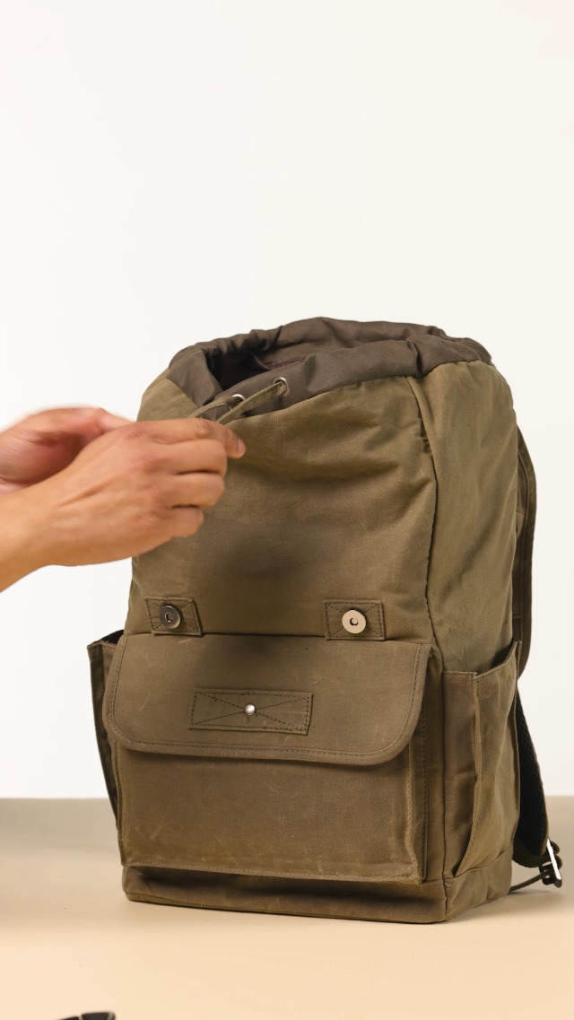 Amazon.com: TOPWOLFS Waterproof Waxed Canvas Backpack for Men Travel Rucksack  Leather Trimming (Green) One_Size : Sports & Outdoors