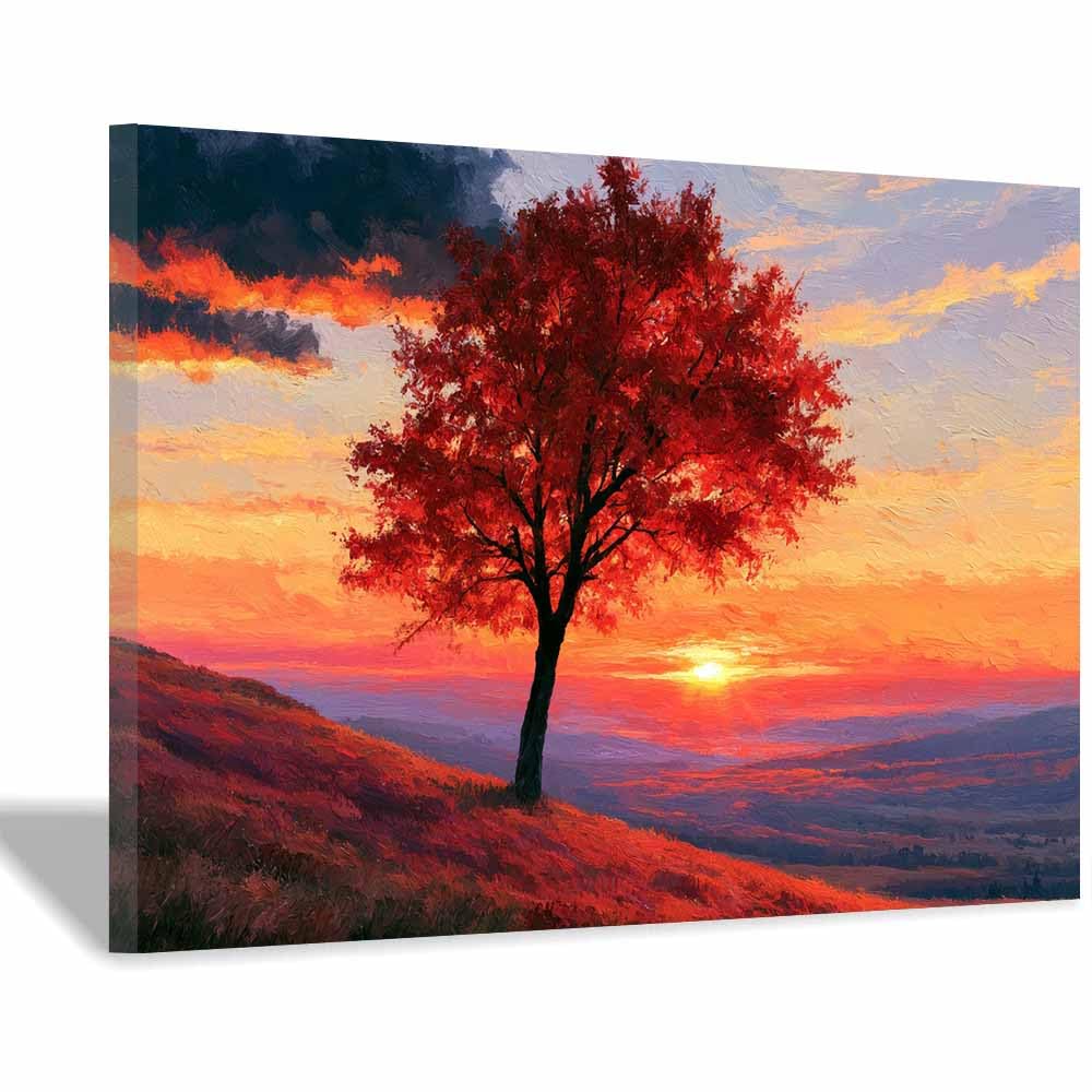 XENIOU Tree Of Life Whites Impasto Tree canvas painting wall art, Living Room Bedroom Hallway Stairs Decoration.(Multicolor)-70x100cm Framed