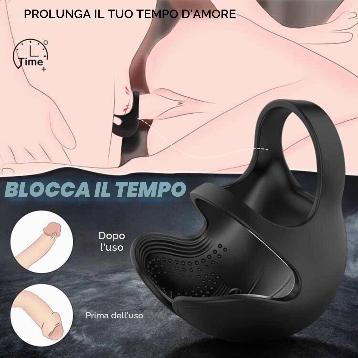 Anello per Pene Vibrante con Vibrazione Testicolare, Vibratore Ad Anello per Pene in Silicone Impermeabile con Stimolazione dei Testicoli Regolabili, Giocattolo Sessuale Telecomandato per