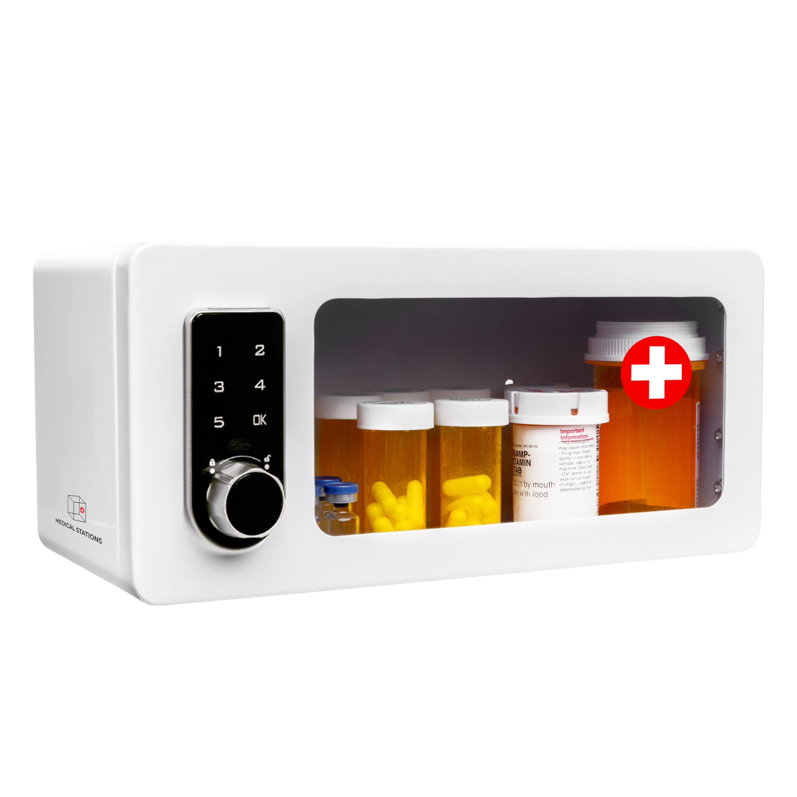 OVERDOSE KITS Medication Lock Box with Digital Keypad – Secure Storage Cabinet for Prescription Drugs, Insulin, Narcotics – Wall Mount or Refrigerator