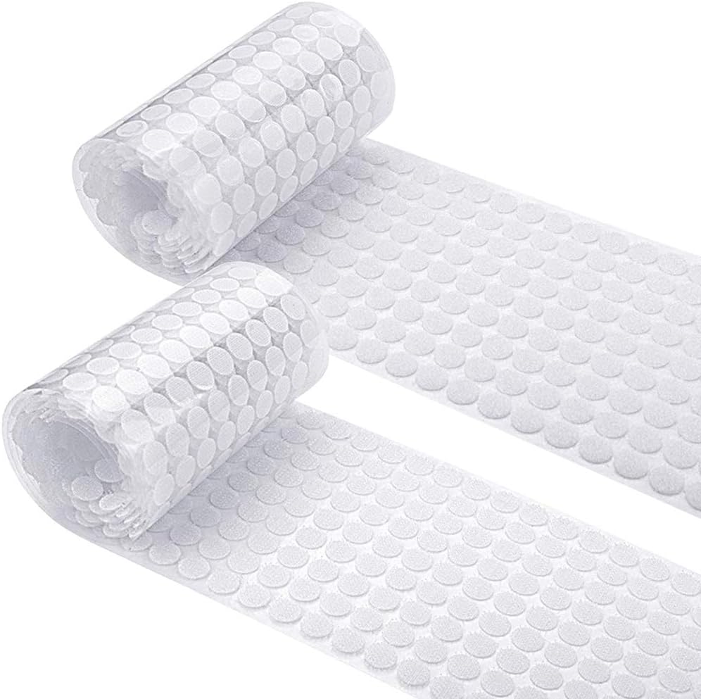 1600Pcs Sticky Back Coins 10mm/0.39” Diameter Hook & Loop Self Adhesive Dots Tapes (800 Sets) - Gtlzlz