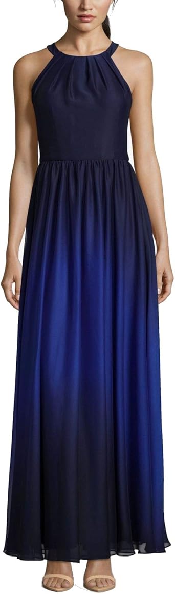 blue halter gown