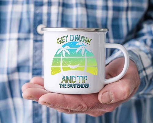Miniatura 6 de Novelty Gift Bar Party Lovers Gift - Keep Alcohol Beer Drunk & Tip Bartender - Men Women Humorous Gift - Large 12 Oz White Stainless Steel Camping