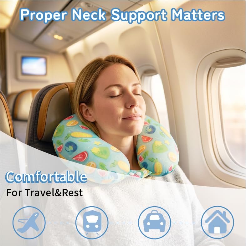 Image of Cooling Travel Pillows, Cool To Touch Neck Pillow for Teens and Adults
