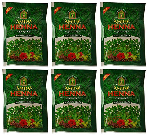 Amina Henna Natural Black Color para Cabello 25 g Pack de 12 miniatura 3