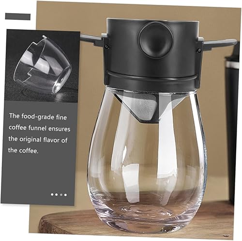 Miniatura 9 de HEMOTON Gotero de café para verter sobre café, filtro de café de acero inoxidable con base, gotero de cono con taza extraíble, cafetera para una