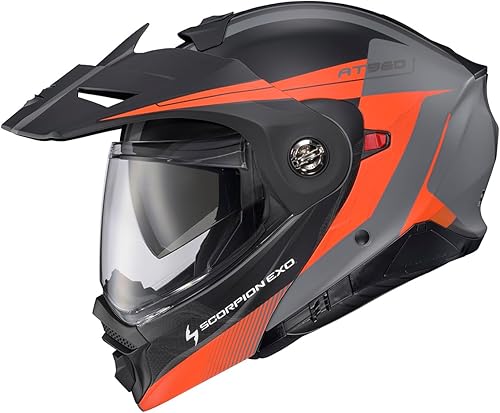 Miniatura 16 de ScorpionEXO AT960 Modular Adventure Street - Casco de motocicleta para adulto, con compartimentos para altavoces, compatible con Bluetooth, Negro