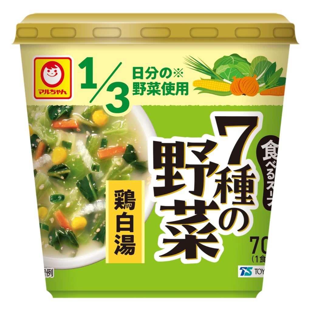 Amazon.co.jp: マルちゃん 食べるスープ 7種の野菜鶏白湯 18g ×6個