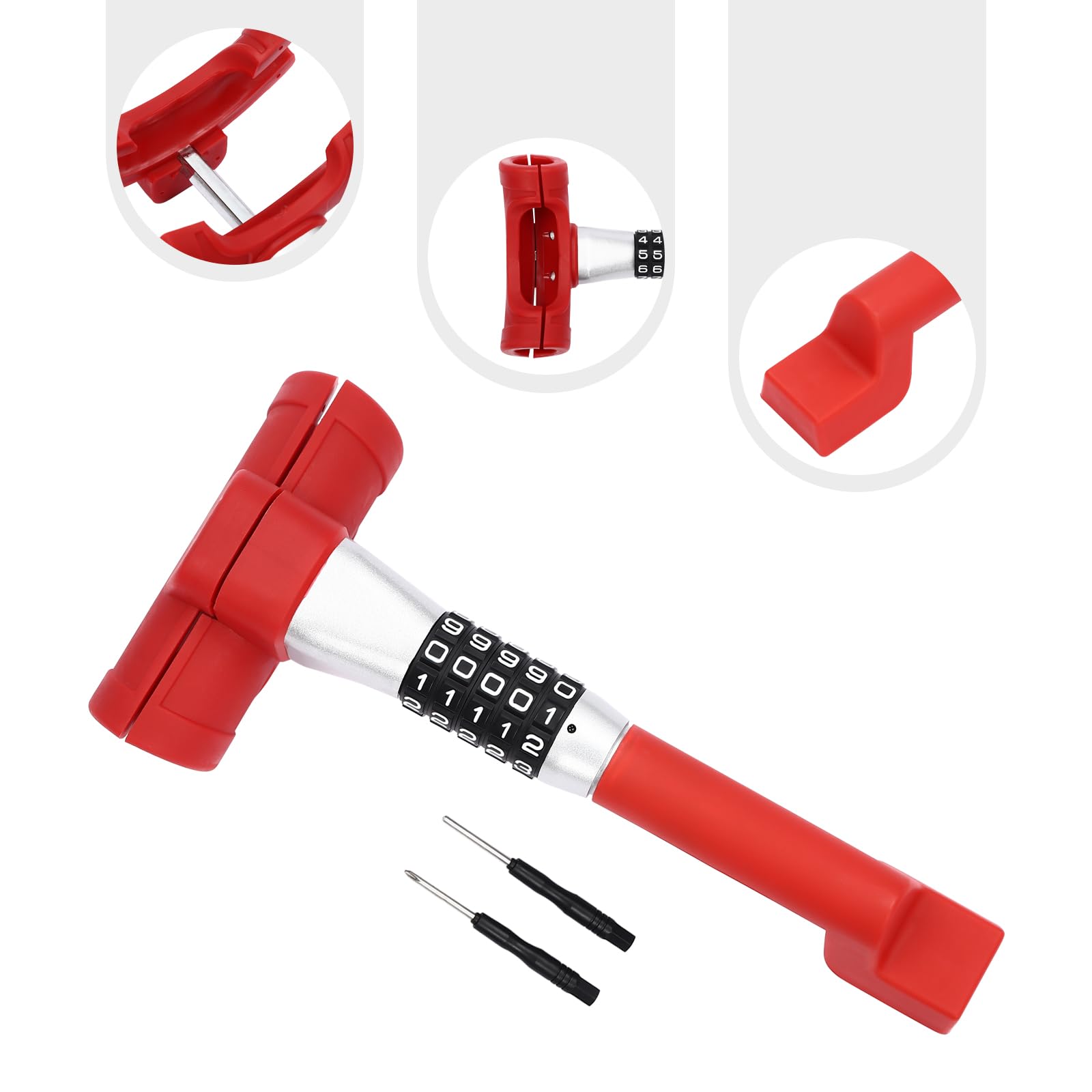 Serrure Volant PéDale Voiture Antivol Verrouillage Outils SéCurité Bloque Barre Auto Bloc Code Combinaison Acier Universel Protection VéHicule Campingcar Facile Nettoyer