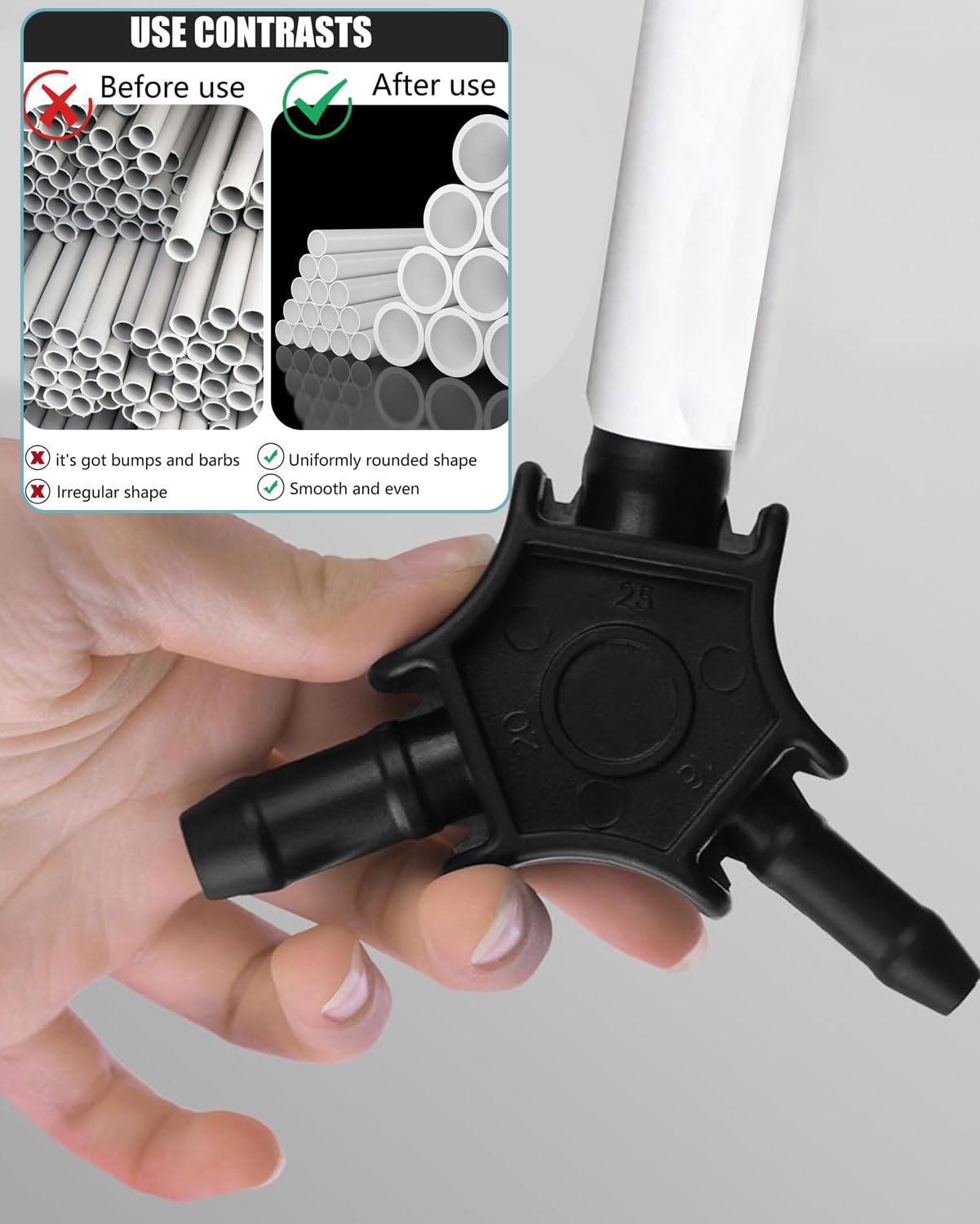 Calibratore Sfusatore per Tubo Multistrato con Diametro 16-20-25 mm, Calibratore per Tubo Multistrato Alesatore, per Alesatore PEX-AL-PEX con Impugnatura Ergonomica