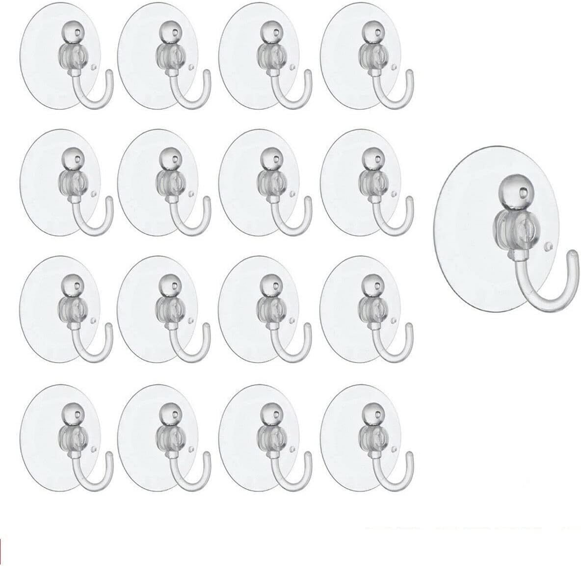  - 24 Pcs Window Suction Cup Hooks 30mm Sucker Towel Hanger Clear Plastic Hang Xmas