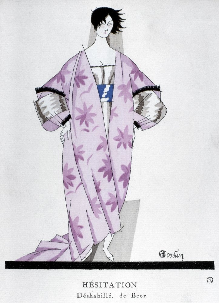 Posterazzi Placa de moda para mujer con camisón de Gustav Beer de Charles Martin para la revista francesa La Gazette Du Bon Ton 1920 (24 x 36)