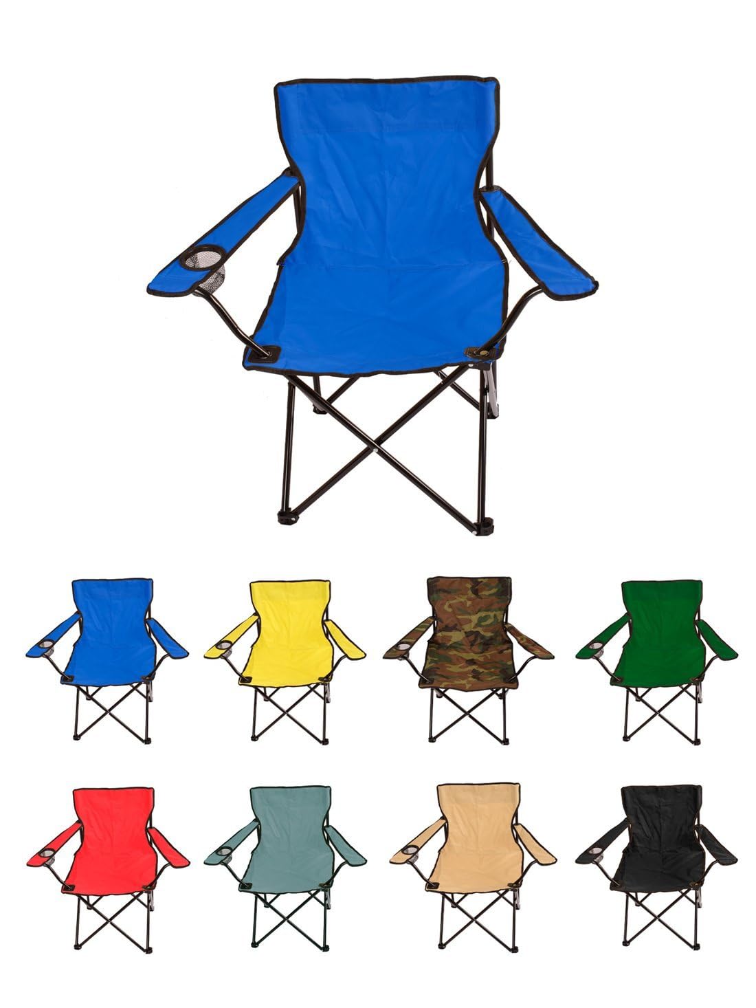 Jardin202 - Silla de Camping Plegable de Acero con Reposabrazos y Funda con Asas- 80x80x50 cm, Resistente al Agua - Ideal para Exterior