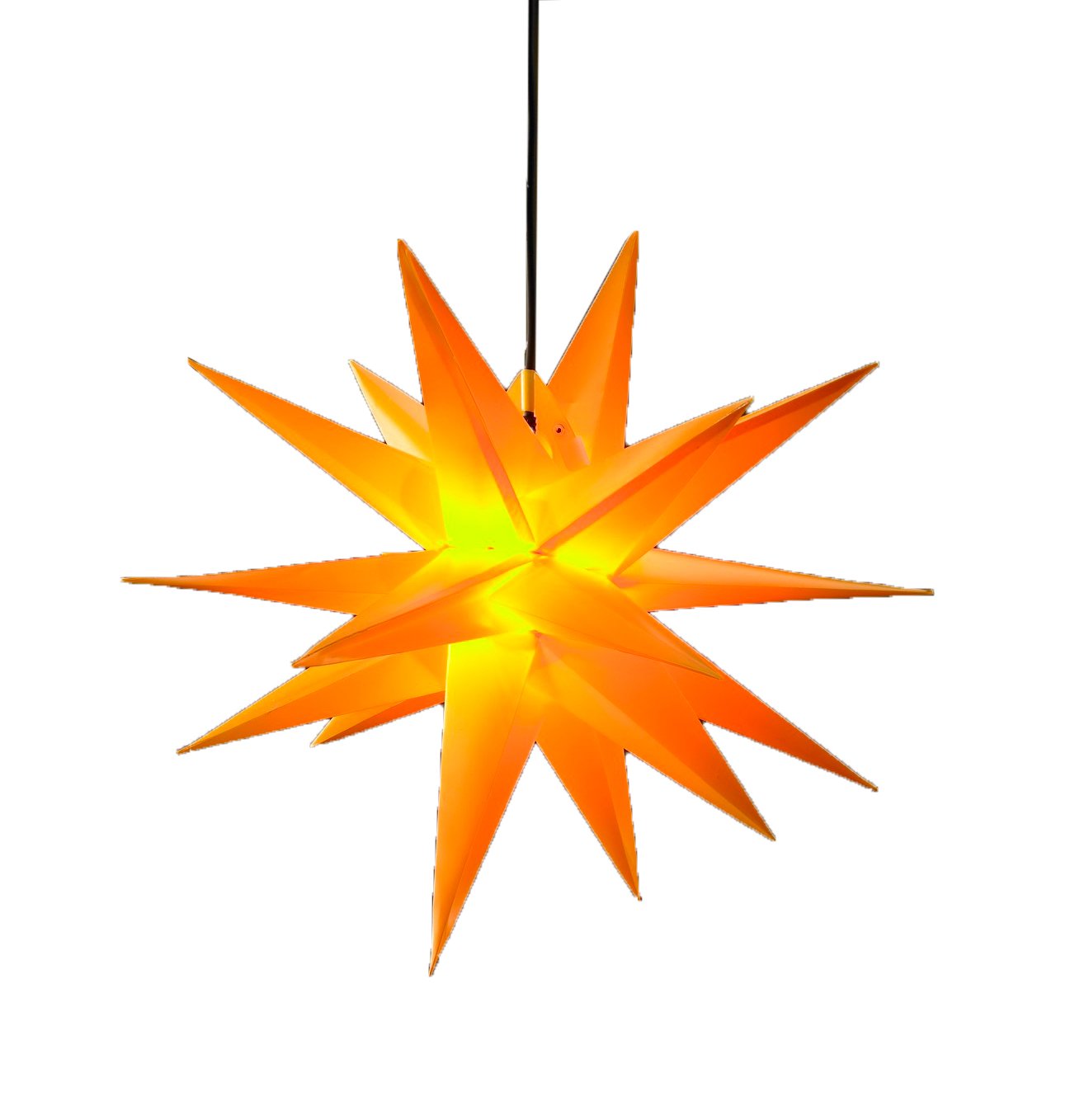 LED WEIHNACHTSSTERN 3D XXL 100 cm INKL. LED-LEUCHTMITTEL (auswechselbar) | Faltstern Außenstern Adventsstern wetterfest für außen und innen 4m Kabel von Dekowelt (Gelb)