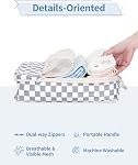 Narwey 6 Set Compression Packing Cubes Travel Organizer, Packing Cubes Compressible for Carry on Luggage Suitcase Travel Backpack, Travel Essentials Cubes with Laundry Bag (Grayish Blue Checkerboard)