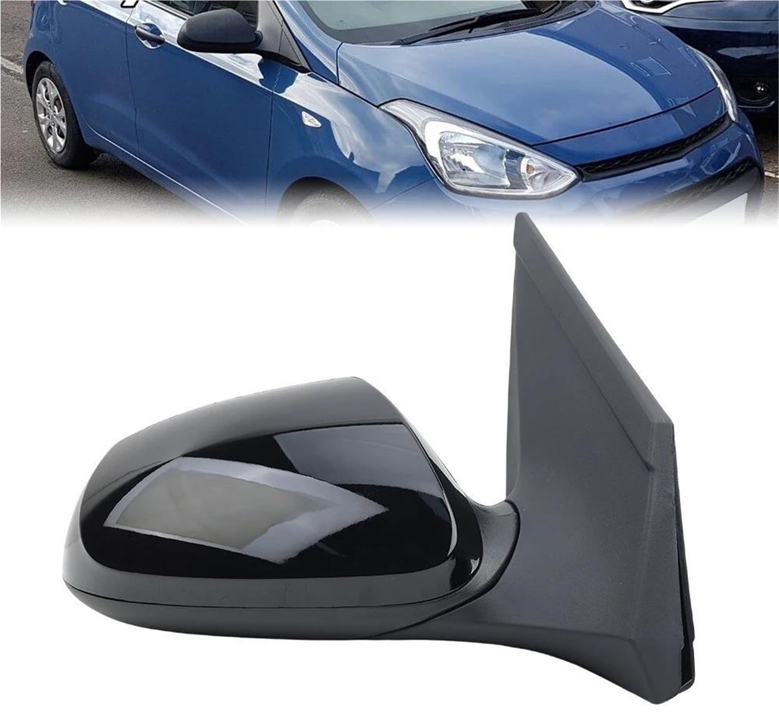 RETROVISORE Elettrico Specchietto retrovisore per Hyundai I10 BA 2013 2014 2015 2016 2017 2018 2019 2020 specchietti Laterali Pieghevoli manuali Neri(1pc Right)