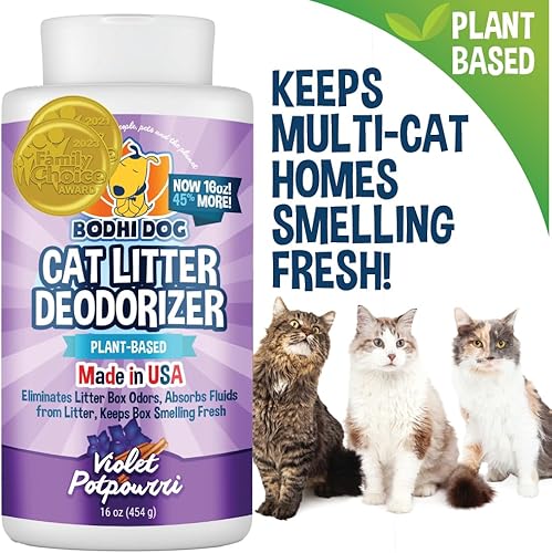 Miniatura 6 de Bodhi Dog Eliminador de olores de arena para gatos, desodorante y ambientador suave natural para un fuerte olor a orina, fórmula de larga duración,