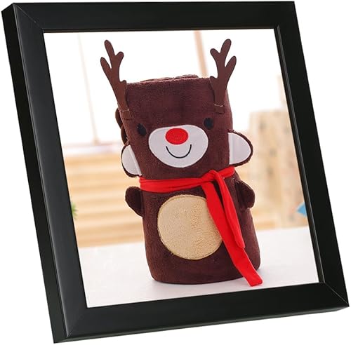 Miniatura 4 de BOJIN marca para foto cuadrado de madera negra 8x8 pulgadas, cuadro para fotos para colgar tabla superior con tapete, Madera, Negro, negro