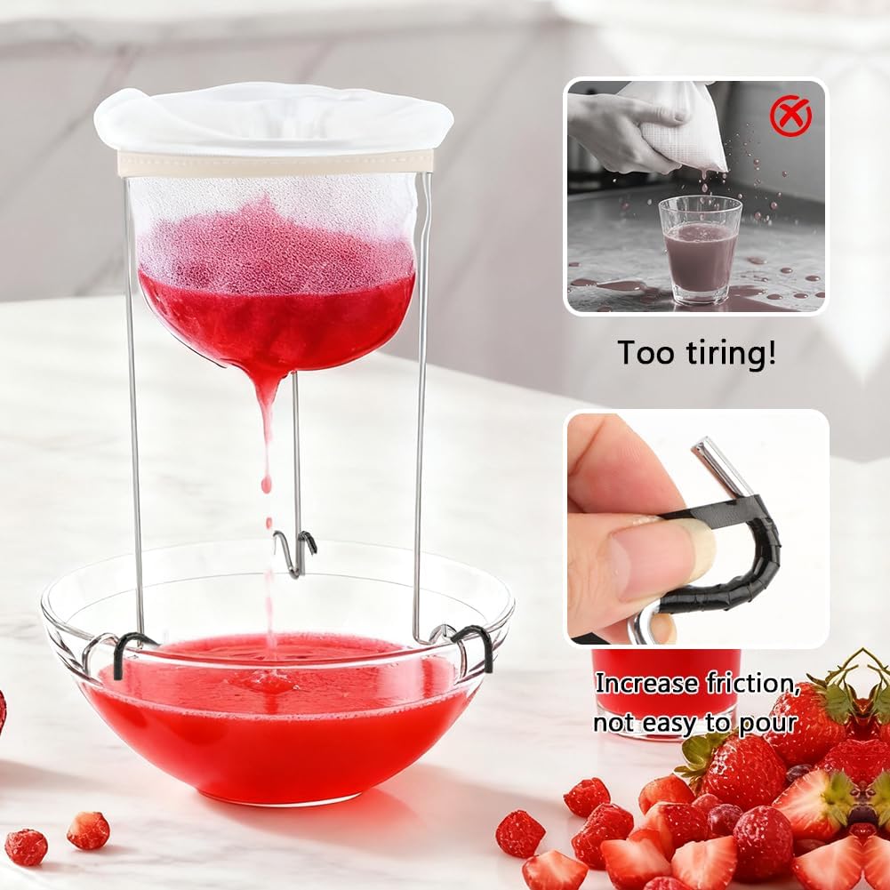 Stable Jelly Strainer Stand with 3 Strainer Bags And 1roll Adhesive Tape