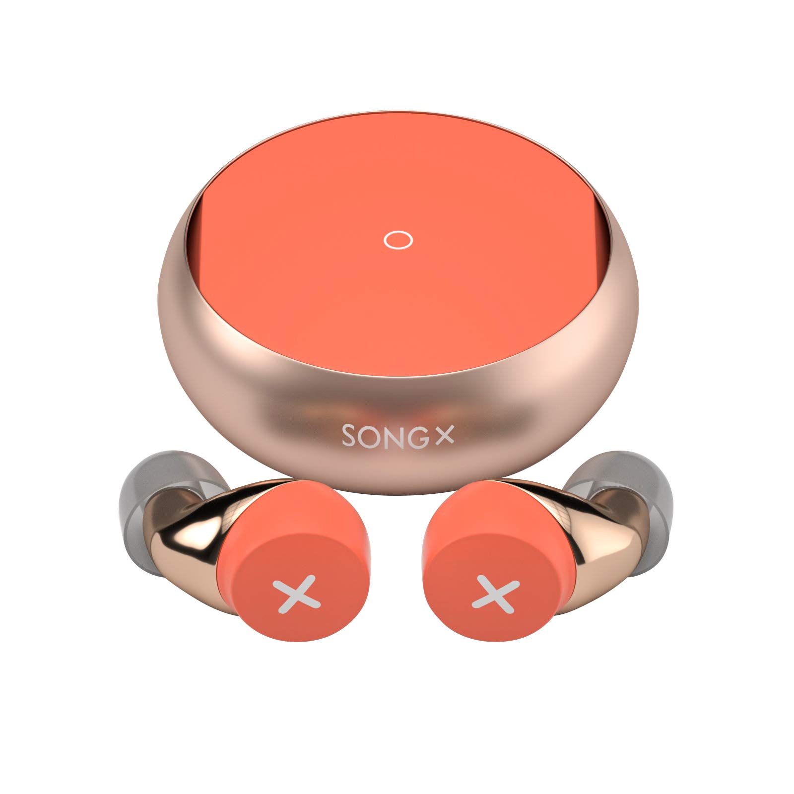SONGX True Wireless Earbuds, Noise Cancelling Bluetooth Headphones Waterproof with Star Loop Design, Halo Light, in-Ear Detection and Touch Control for iPhones and Android Orange SX06