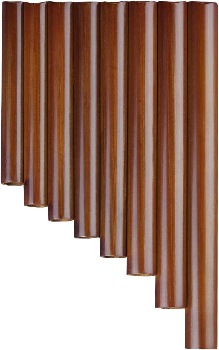 8 Pipes Natural Bamboo Mini Portable Pan Flute Chinese Traditional Musical Instrument Brown Pan Pipes Easy to Learn (Right Hand) : Musical Instruments