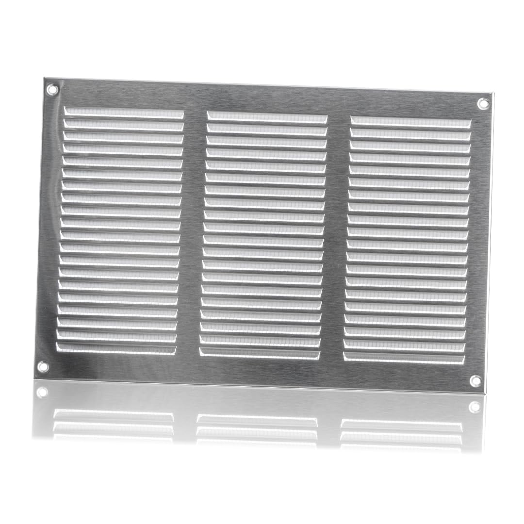 300x200mm / 12x8" inch Stainless Steel Metal Air Vent Grille Cover with Insect Mesh - Ventilation Cover