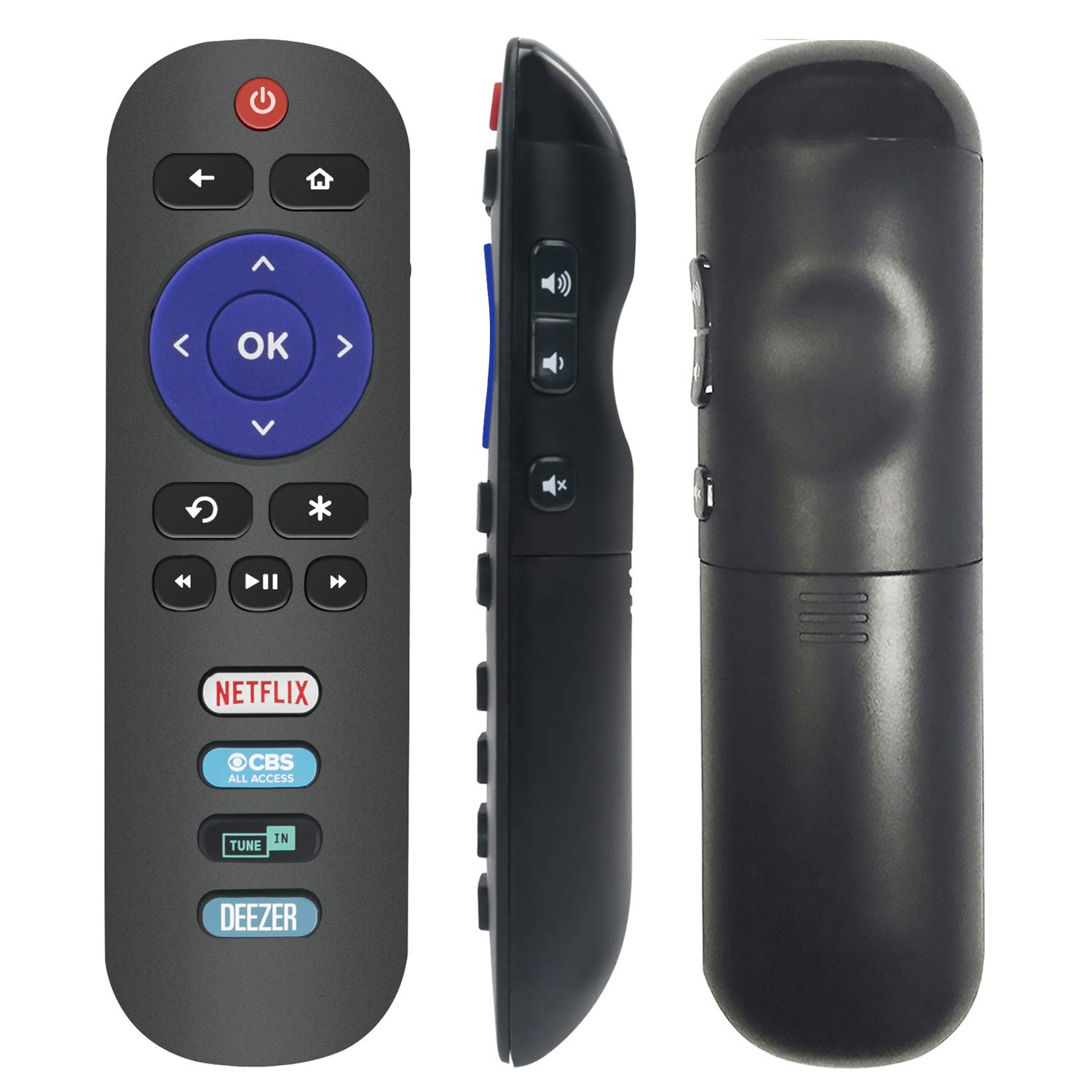 New RC280 Replacement Remote Control fit for TCL LED FHD ROKU Smart TV 43FP110 43UP120 43UP130 49FP110 50UP120 50UP130 55UP120 55UP130 with 4 Shortcut Key Netflix/CBS All Access/Tune in/DEEZER