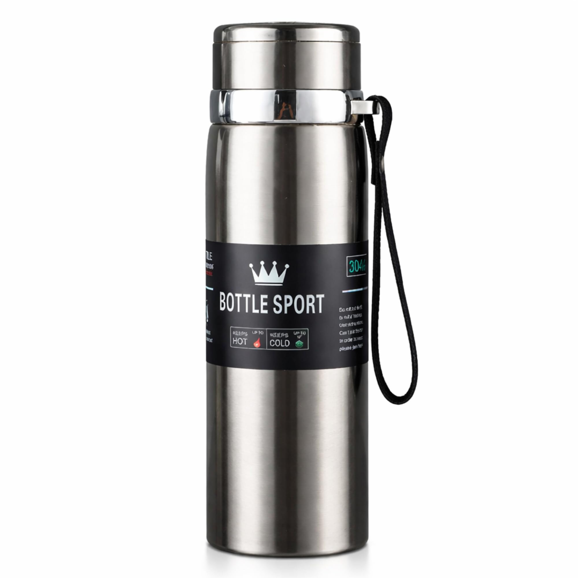 Vacuum Flask 800ml Stainless Steel Water Bottle (Silver) | Double Wall Insulated Hot & Cold Flask | Leak Proof Thermal Bottle for Home, Office, Travel & Outdoor Use