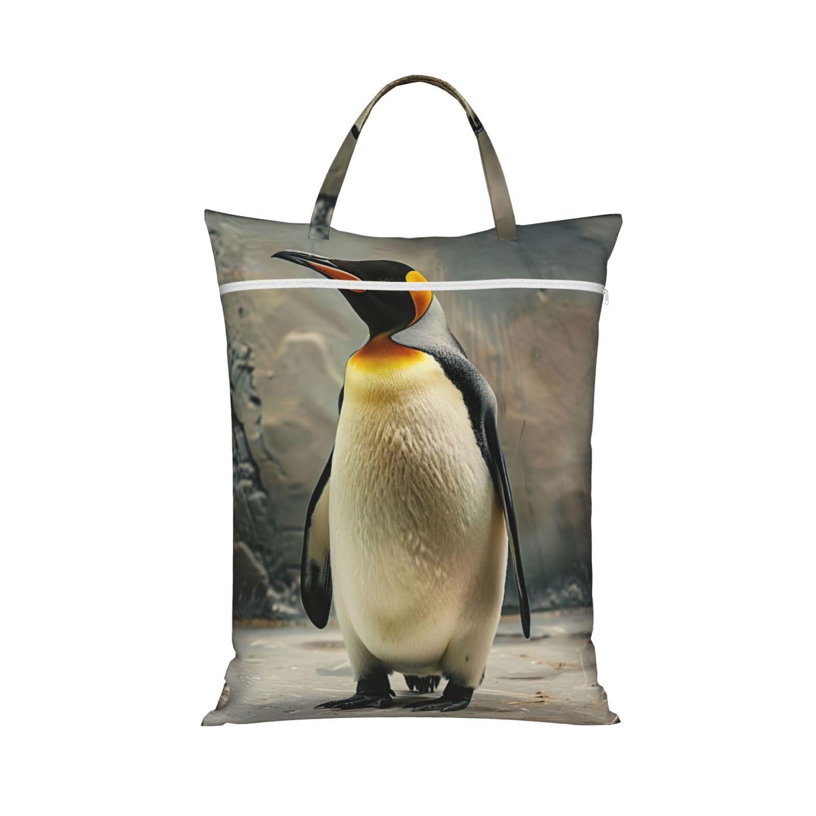 Pphgut 1 Pc Penguin Print Travel Laundry Bag Portable Dirt Clothes Bags Daily Hiking Camping Vacation