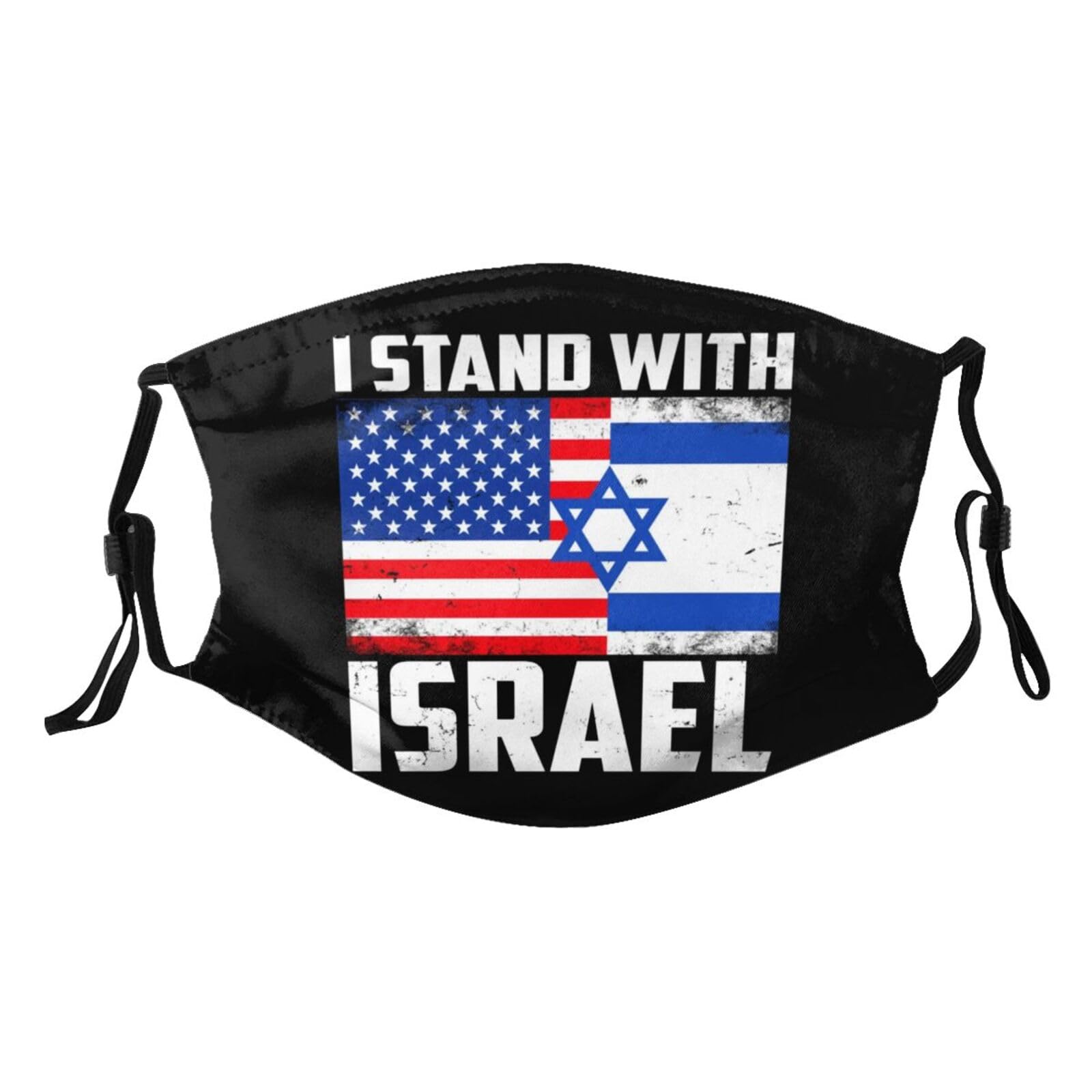 I Stand With Israel USA American Flag Israel Flag Adult Dust Mask Adjustable Dust Face with 2 Filter57