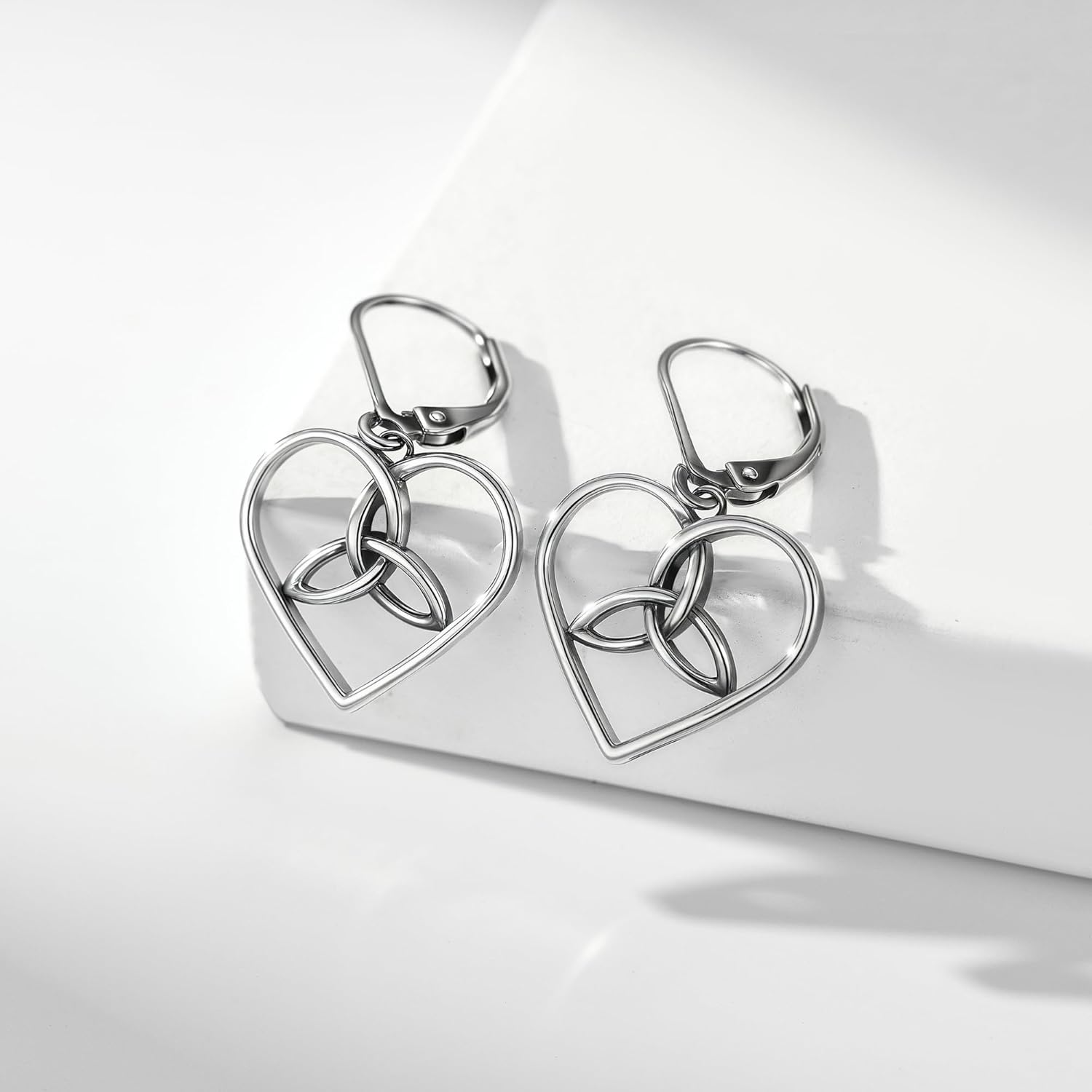Celtic Knot Earrings 925 Sterling Silver Celtic Trinity Knot Dangle Earrings Irish Jewelry Gifts for Women - Image 2