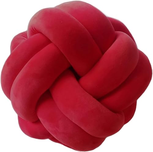 Miniatura 8 de Cyprinus Carpio Elastic Vevet - Almohada de 2 hebras hecha a mano con nudo, cojín de suelo, decoración de bola para el hogar, 10.6 pulgadas (blanco)